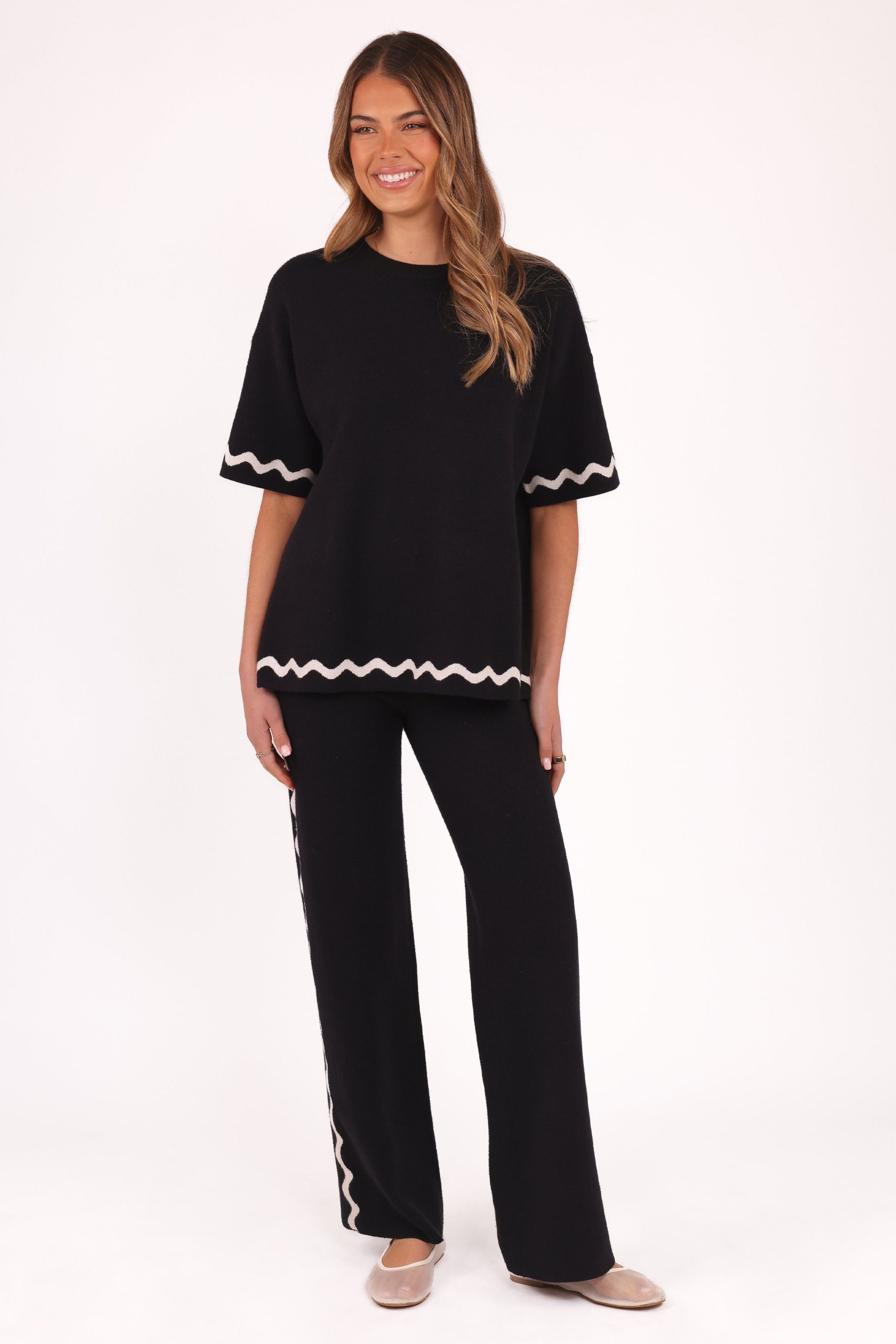 Vespa Knitted Pant - Black White - Image 6