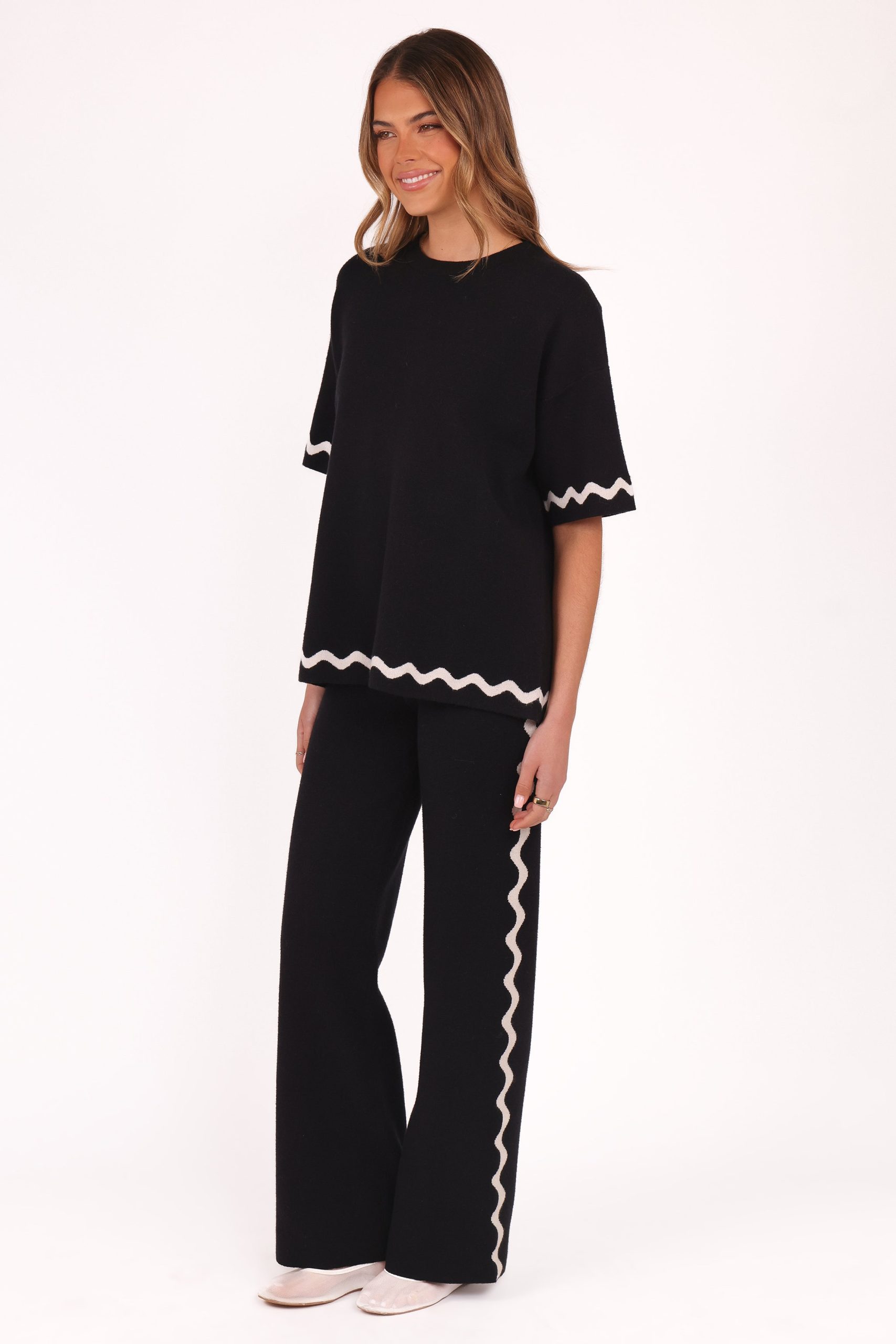 Vespa Knitted Pant - Black White - Image 4