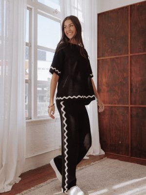 Vespa Knitted Pant - Black White