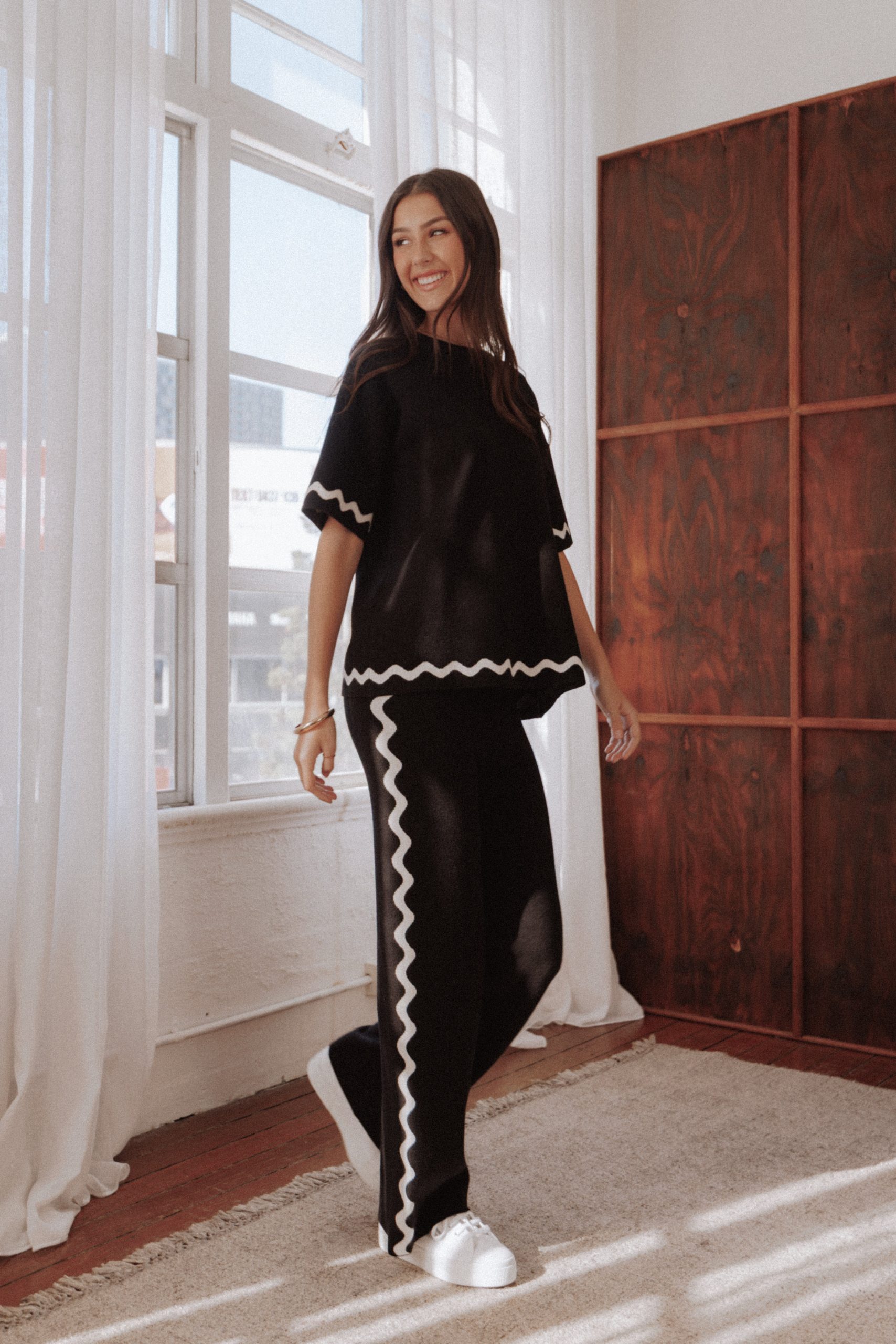 Vespa Knitted Pant - Black White