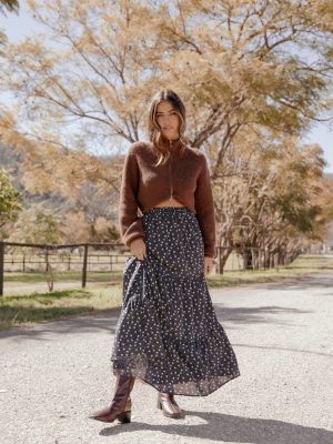 Vincent Tier Maxi Skirt - Black Floral