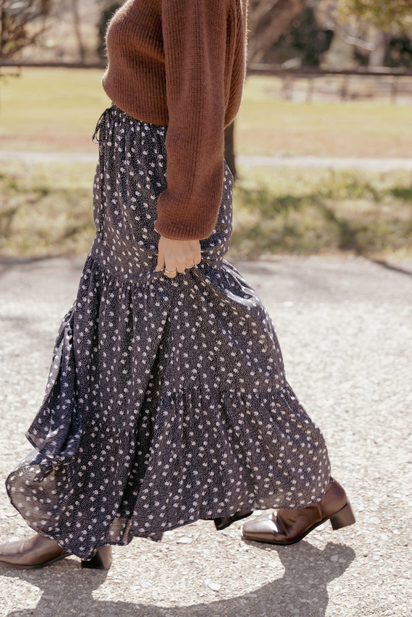 Vincent Tier Maxi Skirt - Black Floral - Image 7