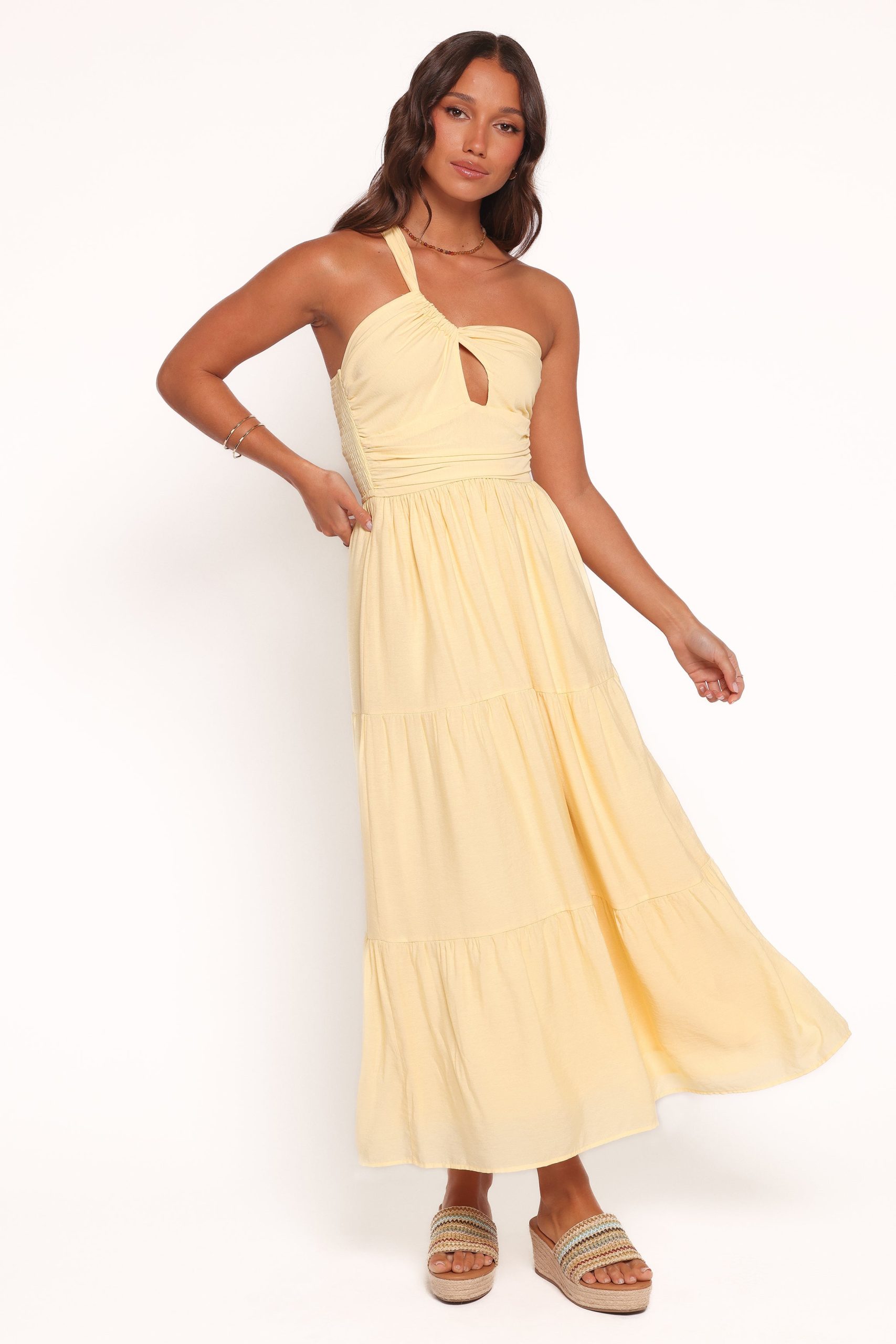 Vinny One Shoulder Maxi Dress - Yellow - Image 5