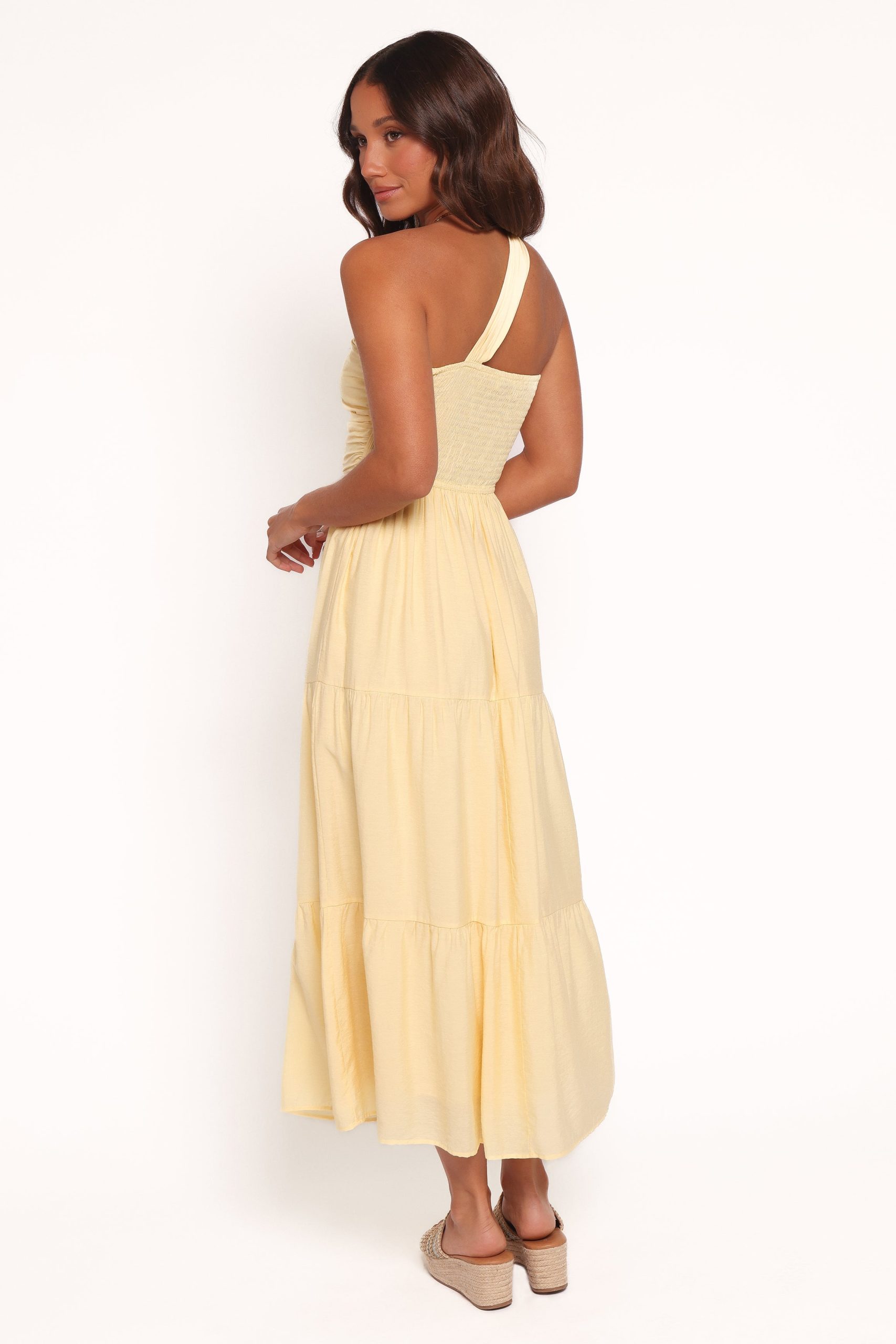 Vinny One Shoulder Maxi Dress - Yellow - Image 4