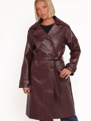 Vita Faux Leather Jacket - Burgundy