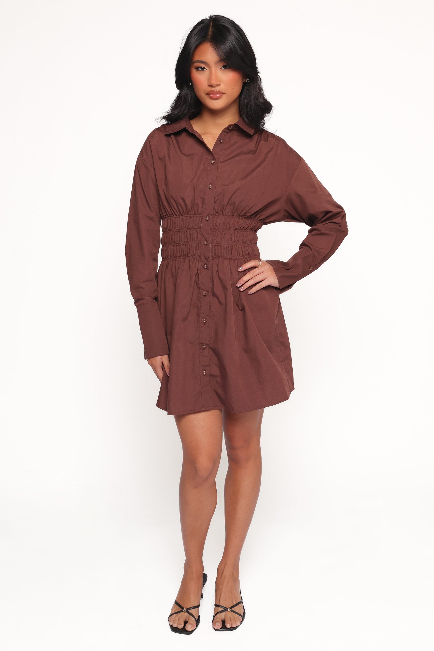 Wallace Mini Dress - Chocolate - Image 5