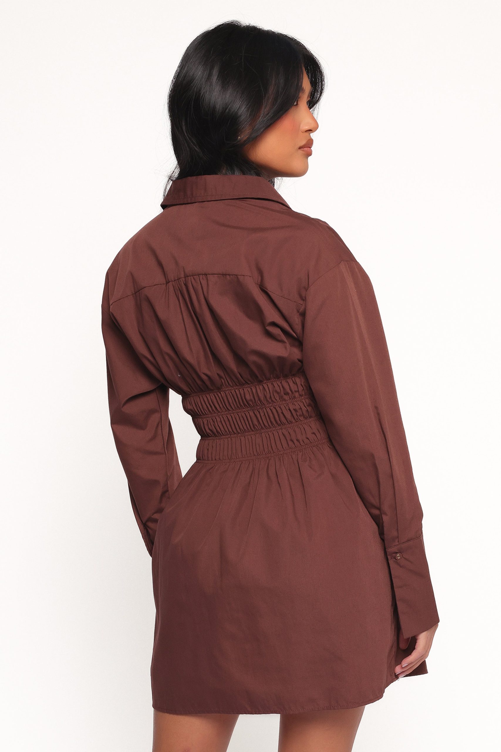 Wallace Mini Dress - Chocolate - Image 4