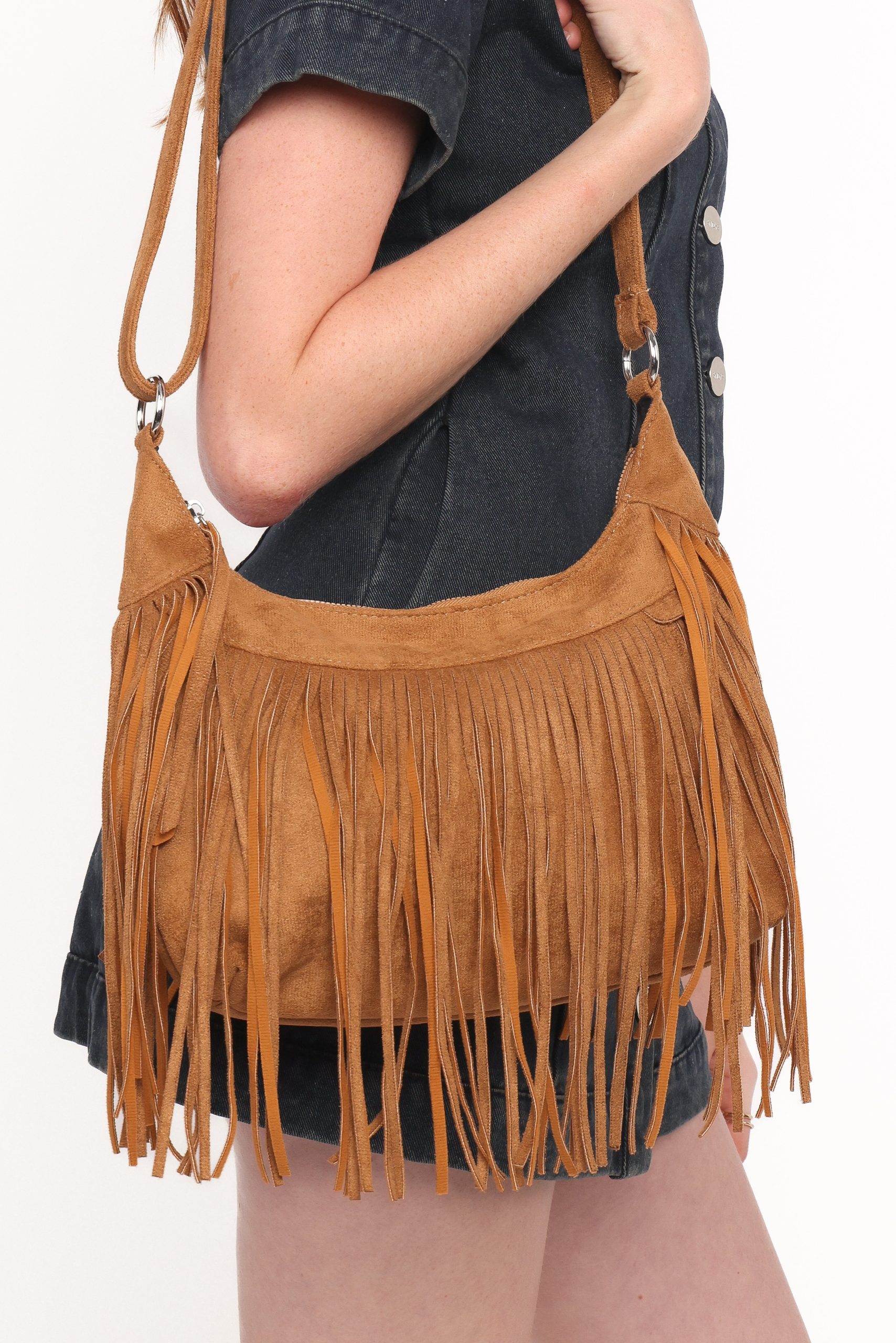 Wells Fringe Shoulder Bag - Tan - Image 2