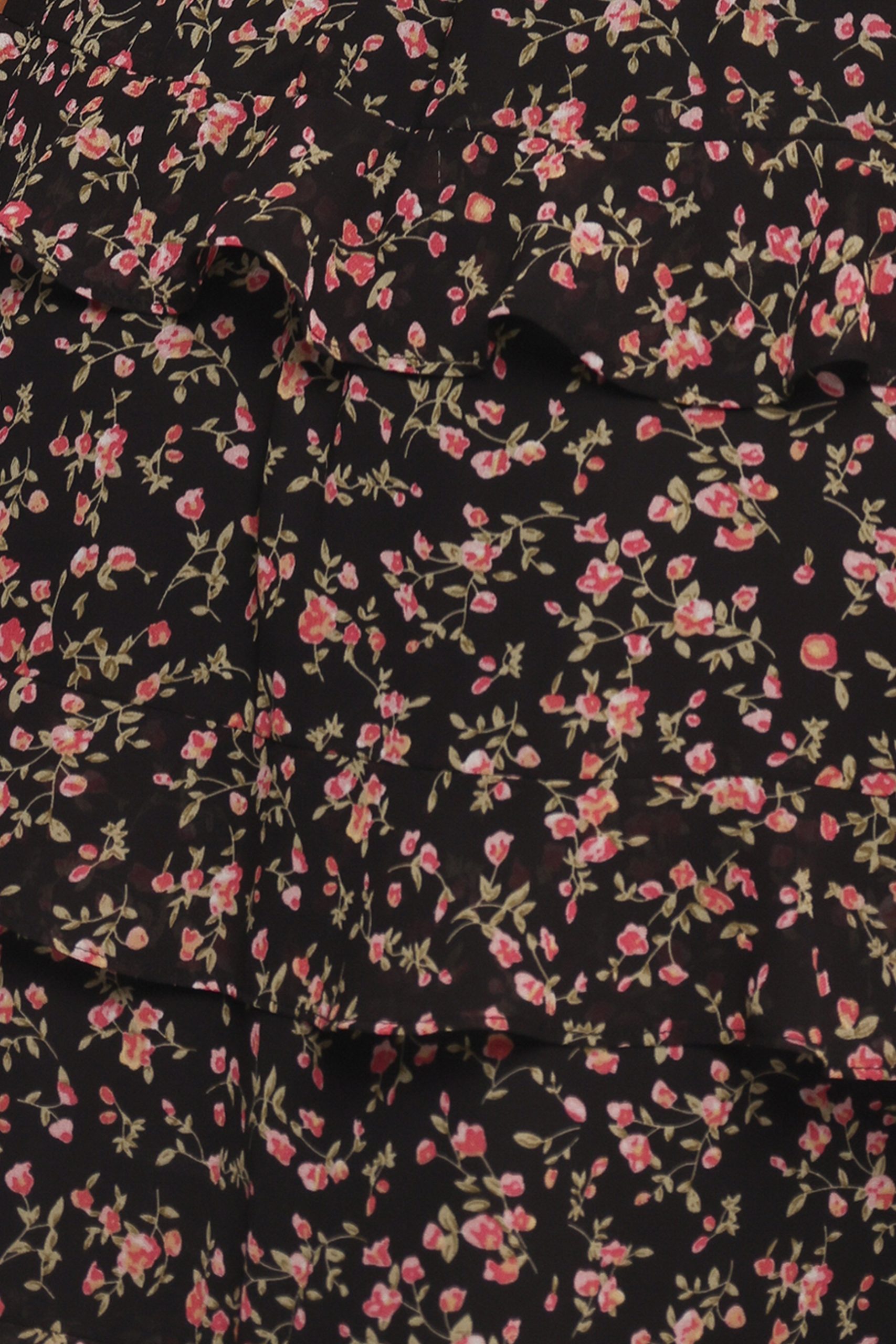 Wendi Ruffle Dress - Black Floral - Image 5