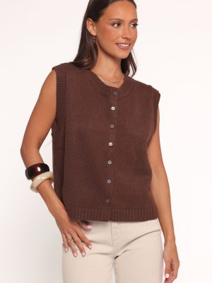 Weston Knit Vest - Dark Chocolate