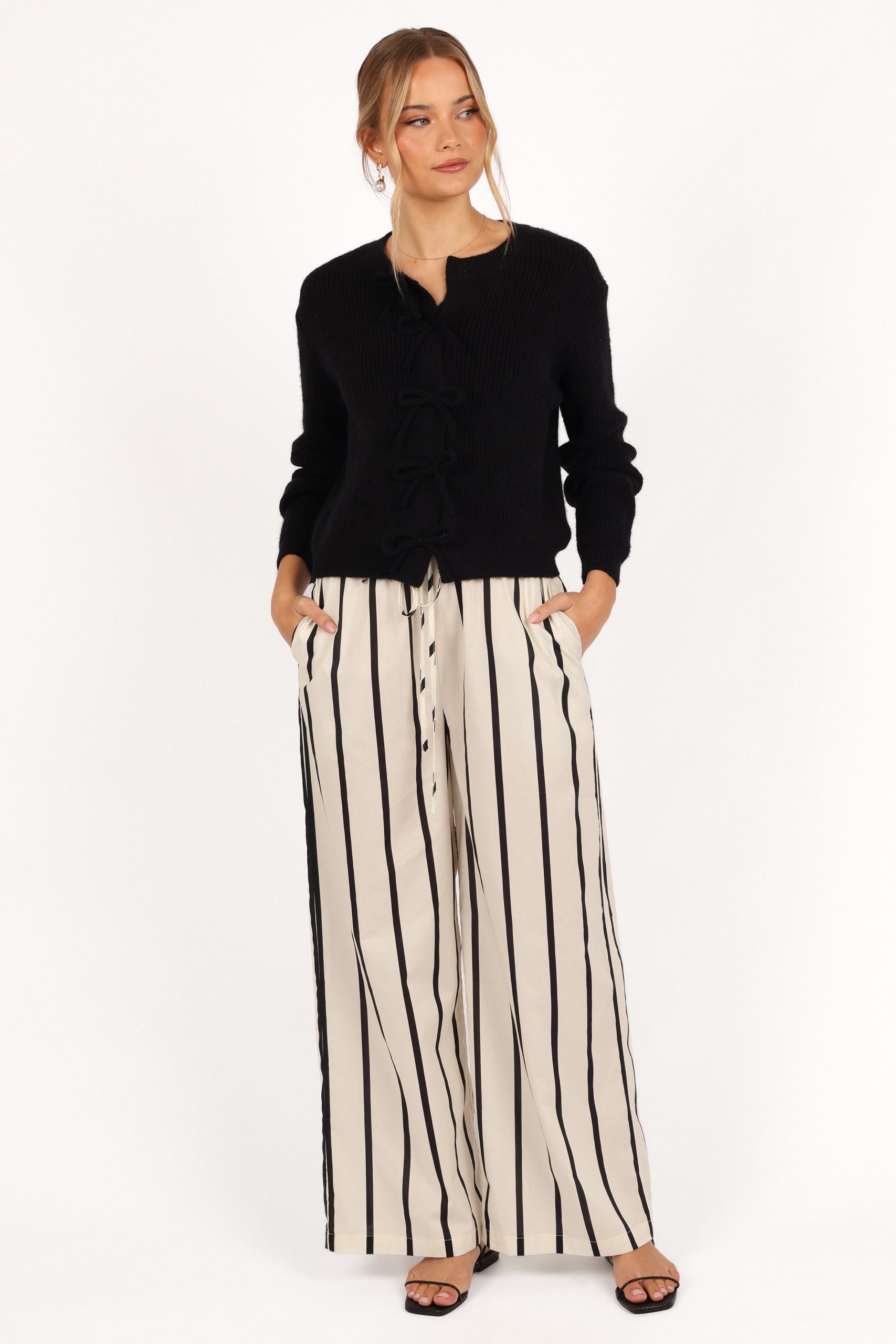 Wilde Bow Front Cardigan - Black - Image 8