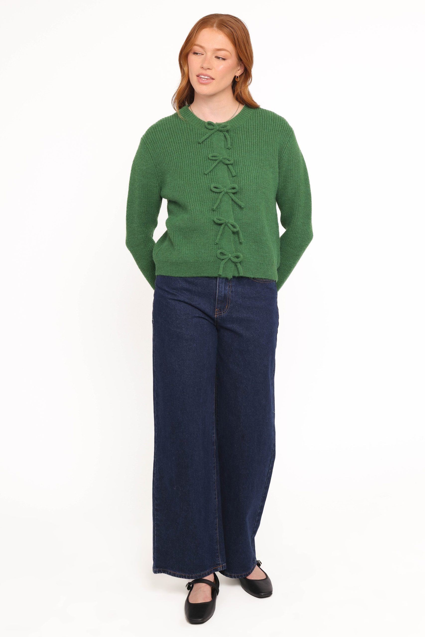 Wilde Bow Front Cardigan - Green - Image 5