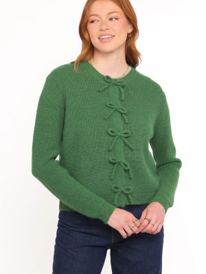 Wilde Bow Front Cardigan - Green
