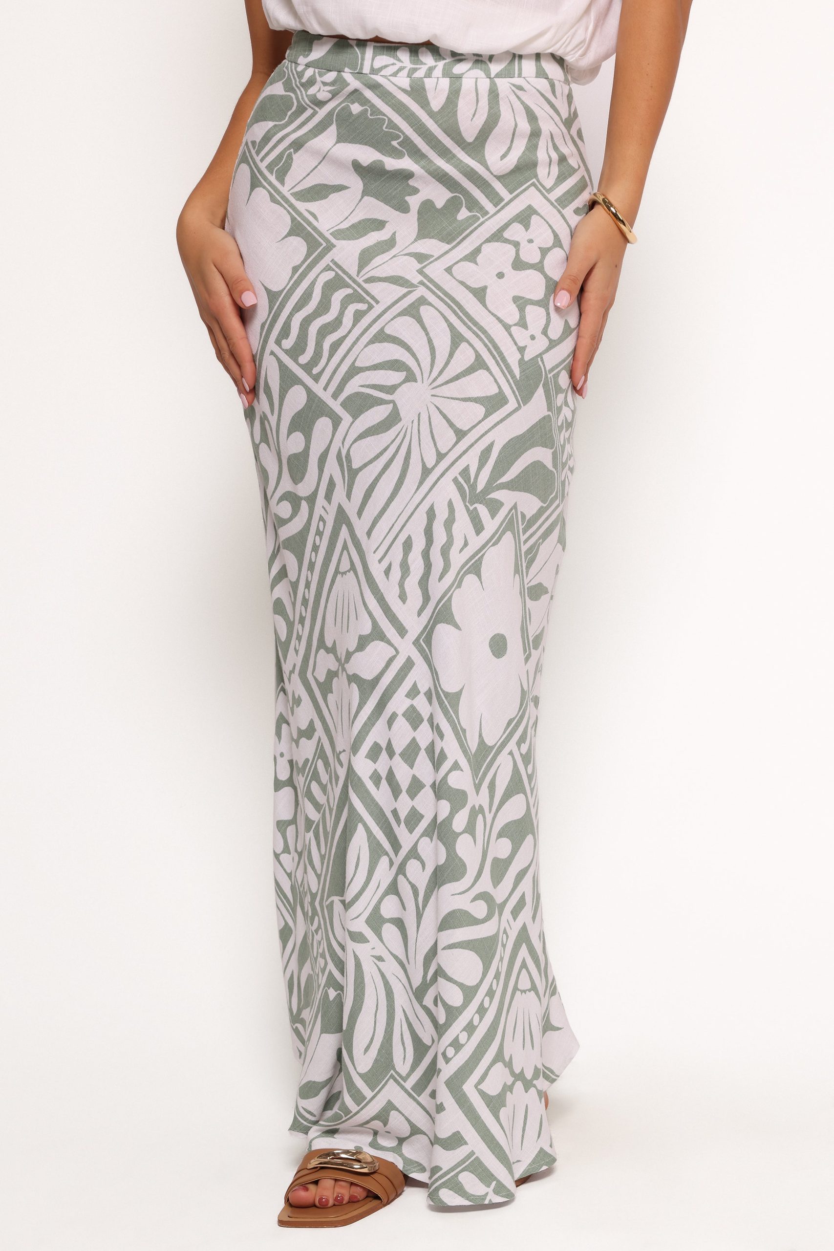 Willow Maxi Skirt - Sage Print - Image 2