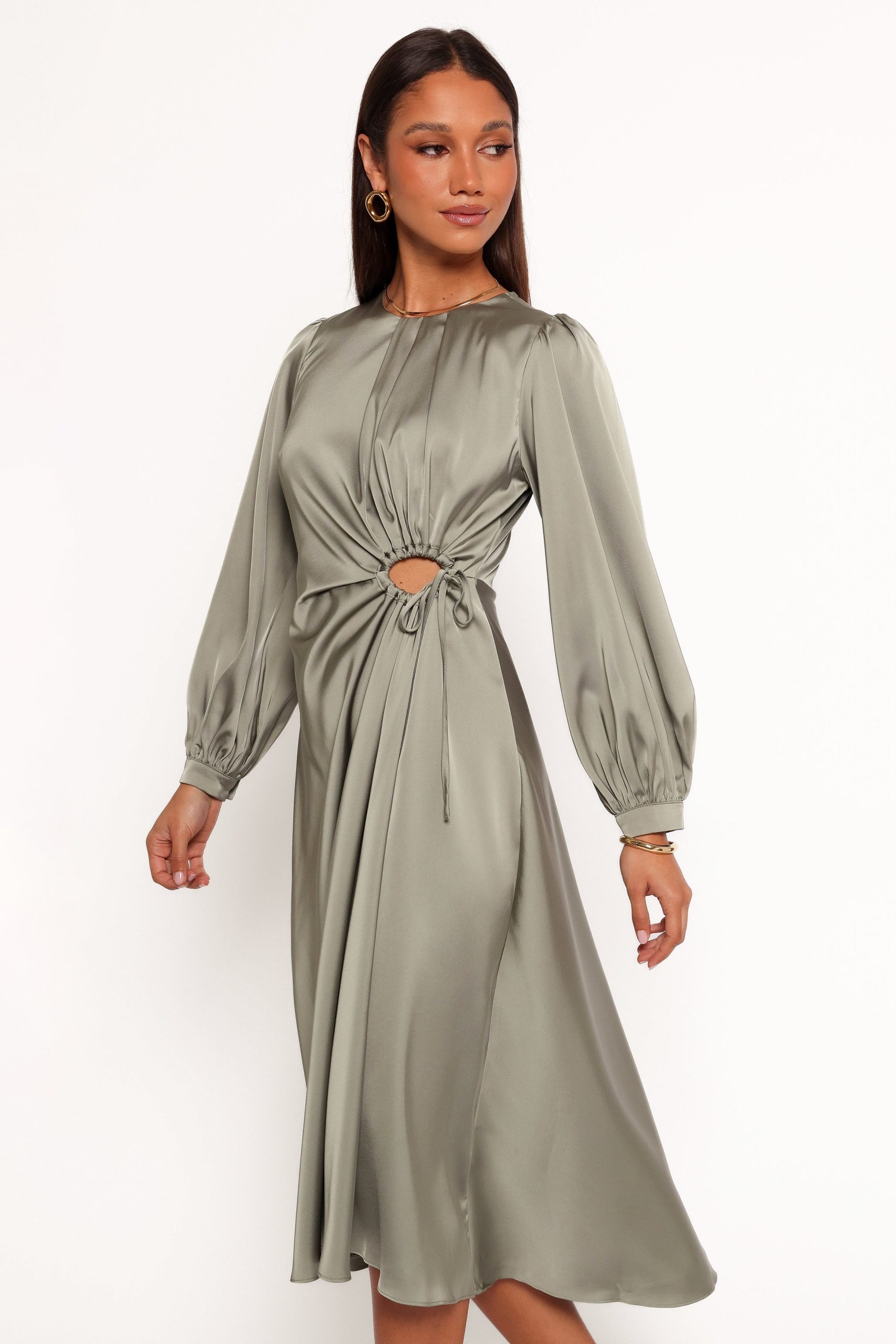 Windsor Long Sleeve Maxi Dress - Olive - Image 2