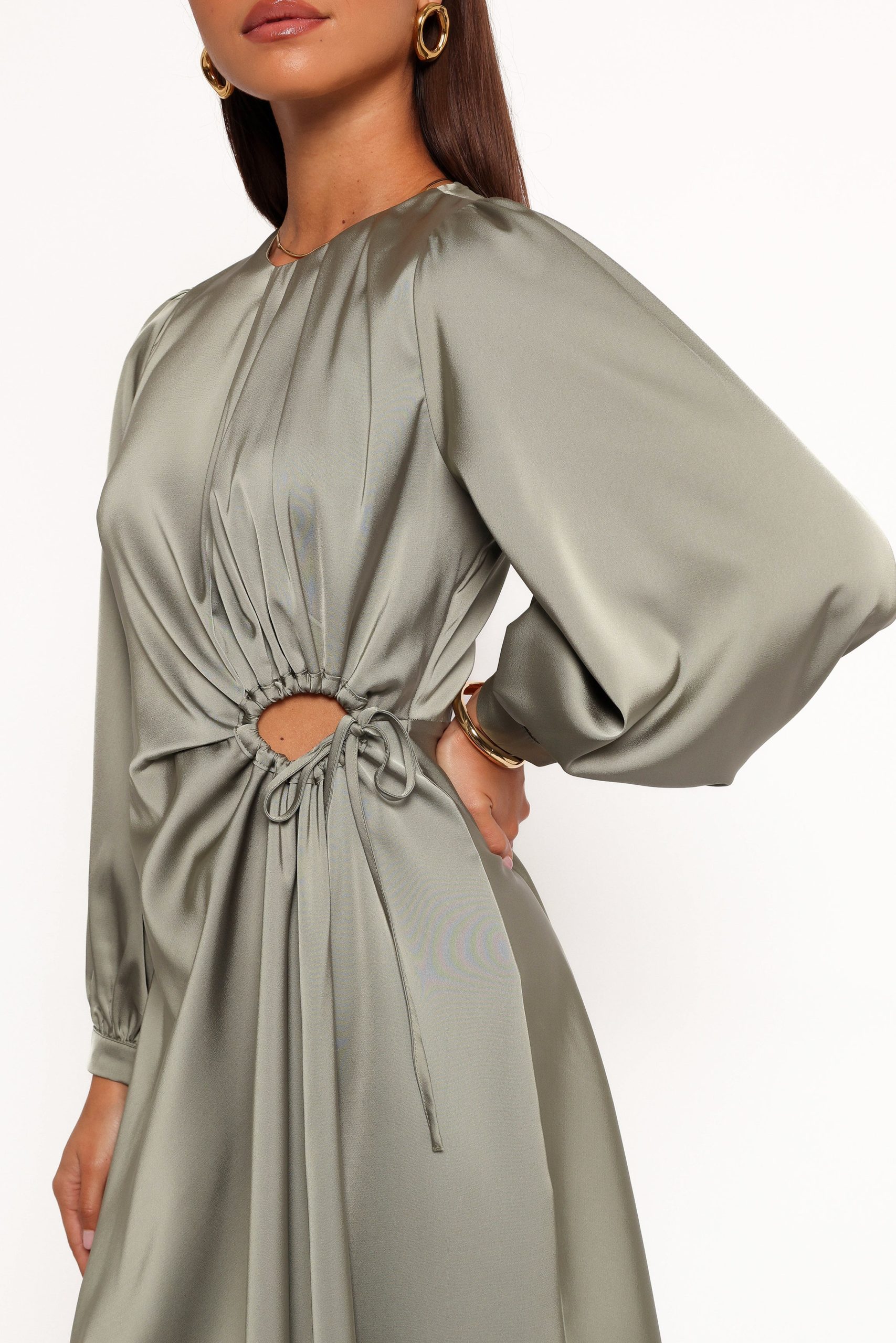 Windsor Long Sleeve Maxi Dress - Olive - Image 6
