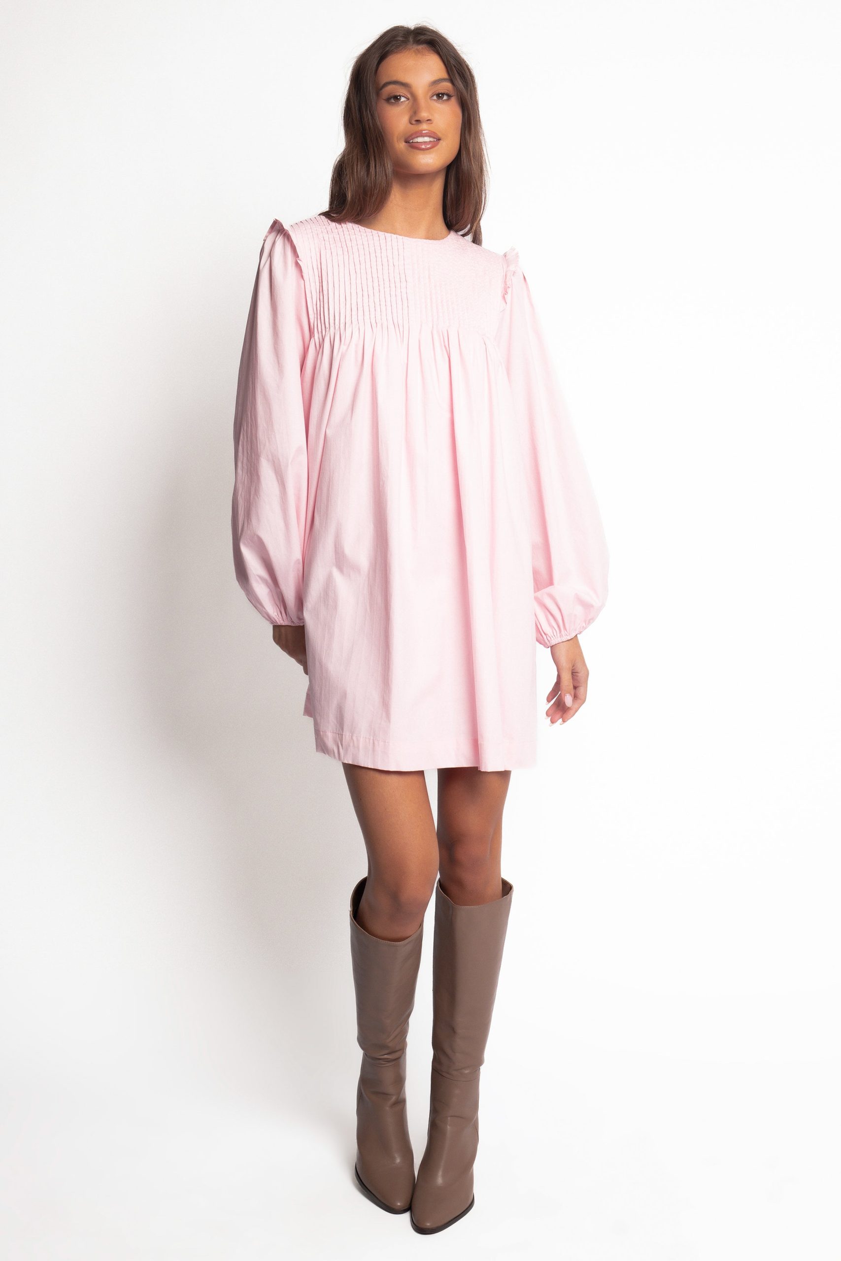 Wyatt Long Sleeve Mini Dress - Pink - Image 3