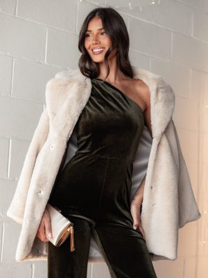 Meeka Faux Fur Jacket - Beige