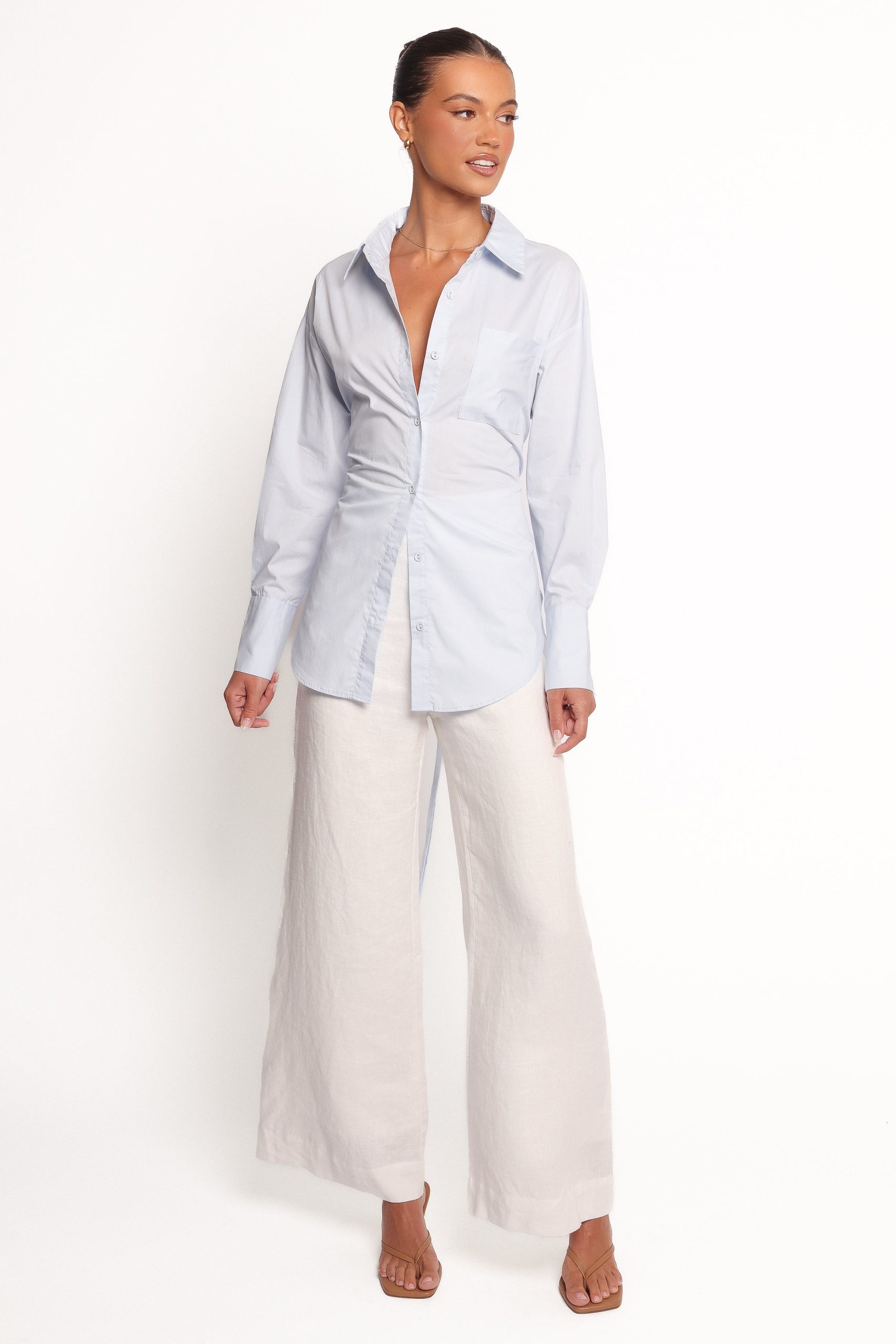 Yacra Tie Shirt - Pale Blue - Image 7