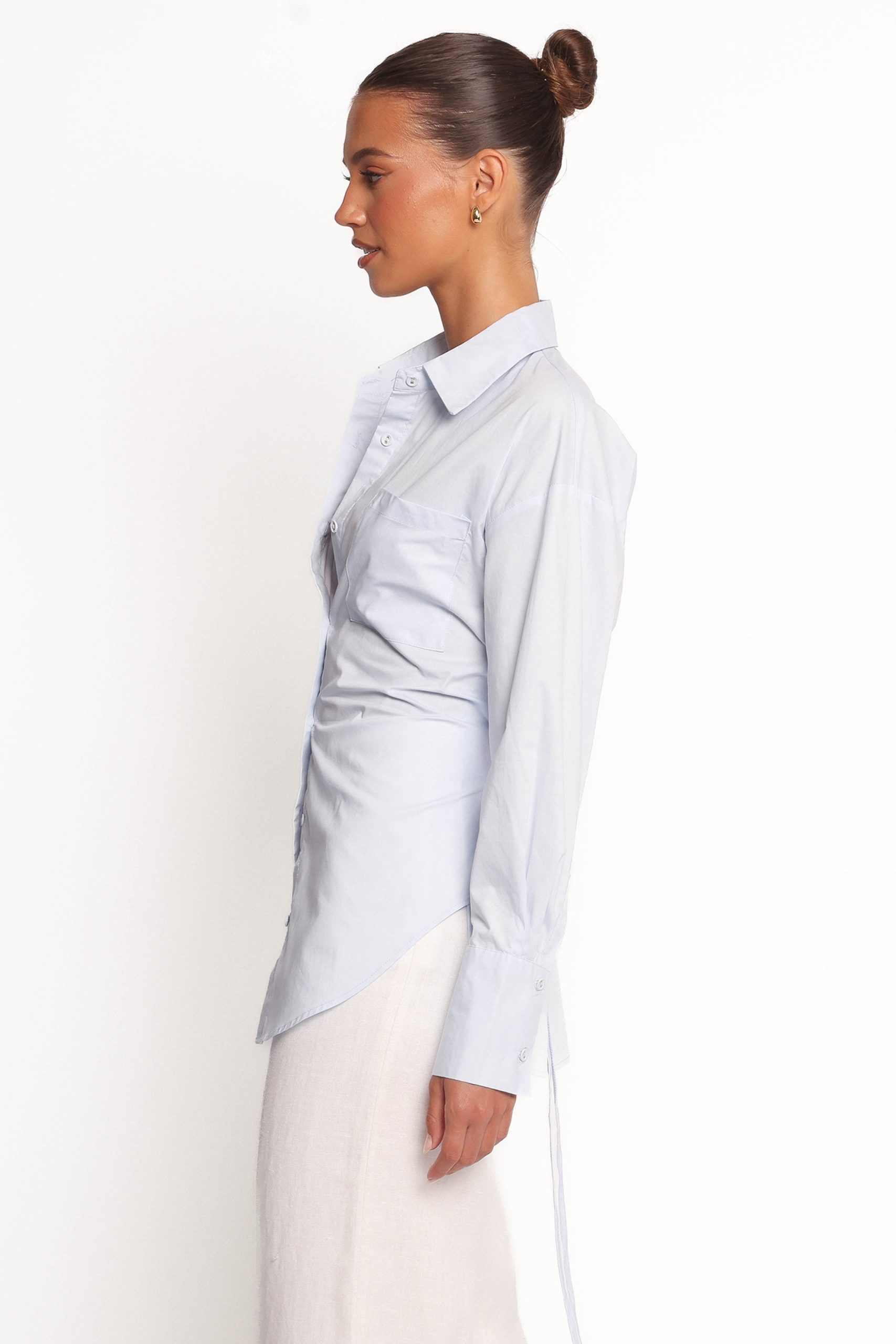 Yacra Tie Shirt - Pale Blue - Image 4