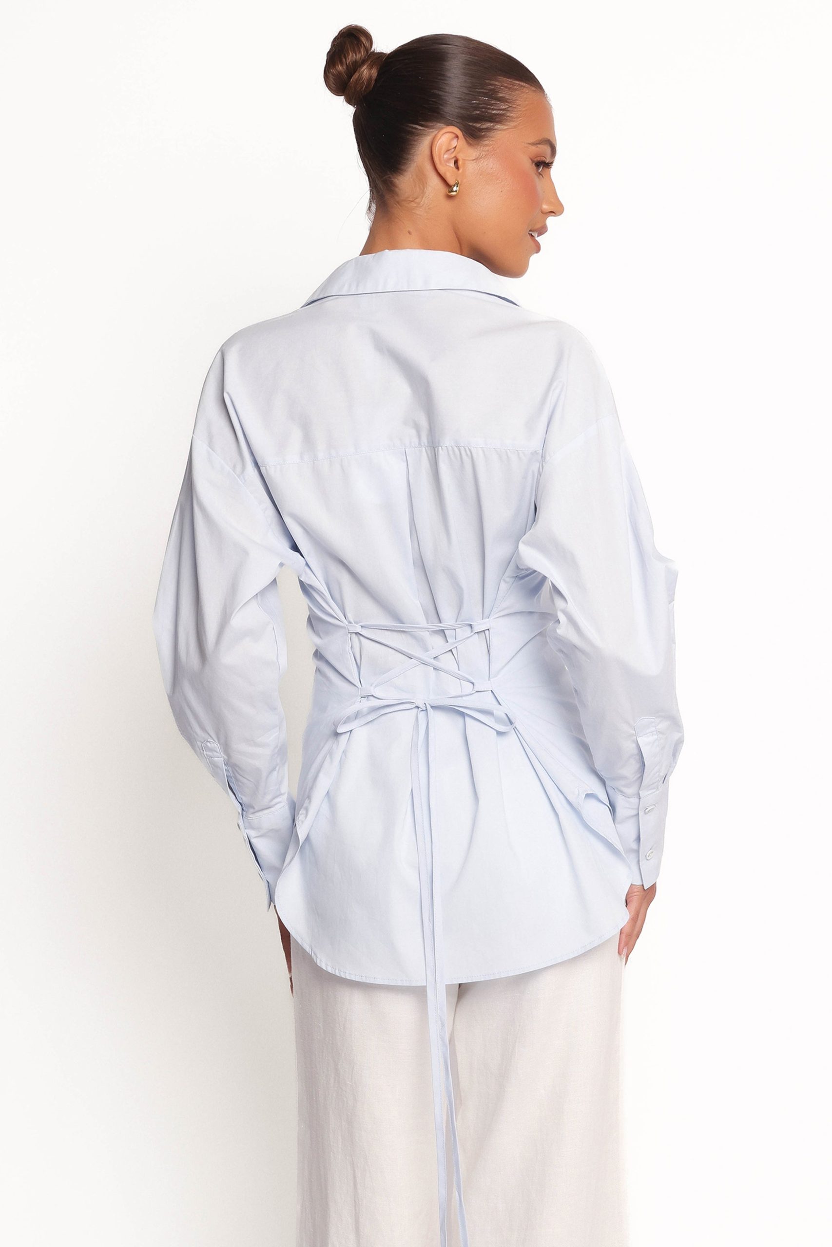 Yacra Tie Shirt - Pale Blue - Image 3