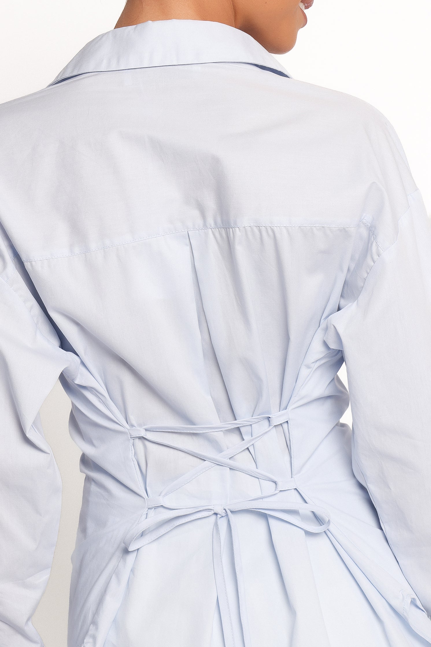 Yacra Tie Shirt - Pale Blue - Image 5