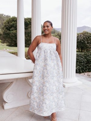 Yasmine Maxi Dress - Baby Blue Floral