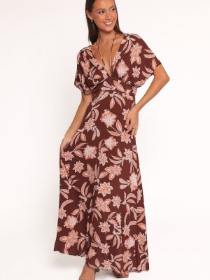 Yolande Midi Dress - Orange Floral