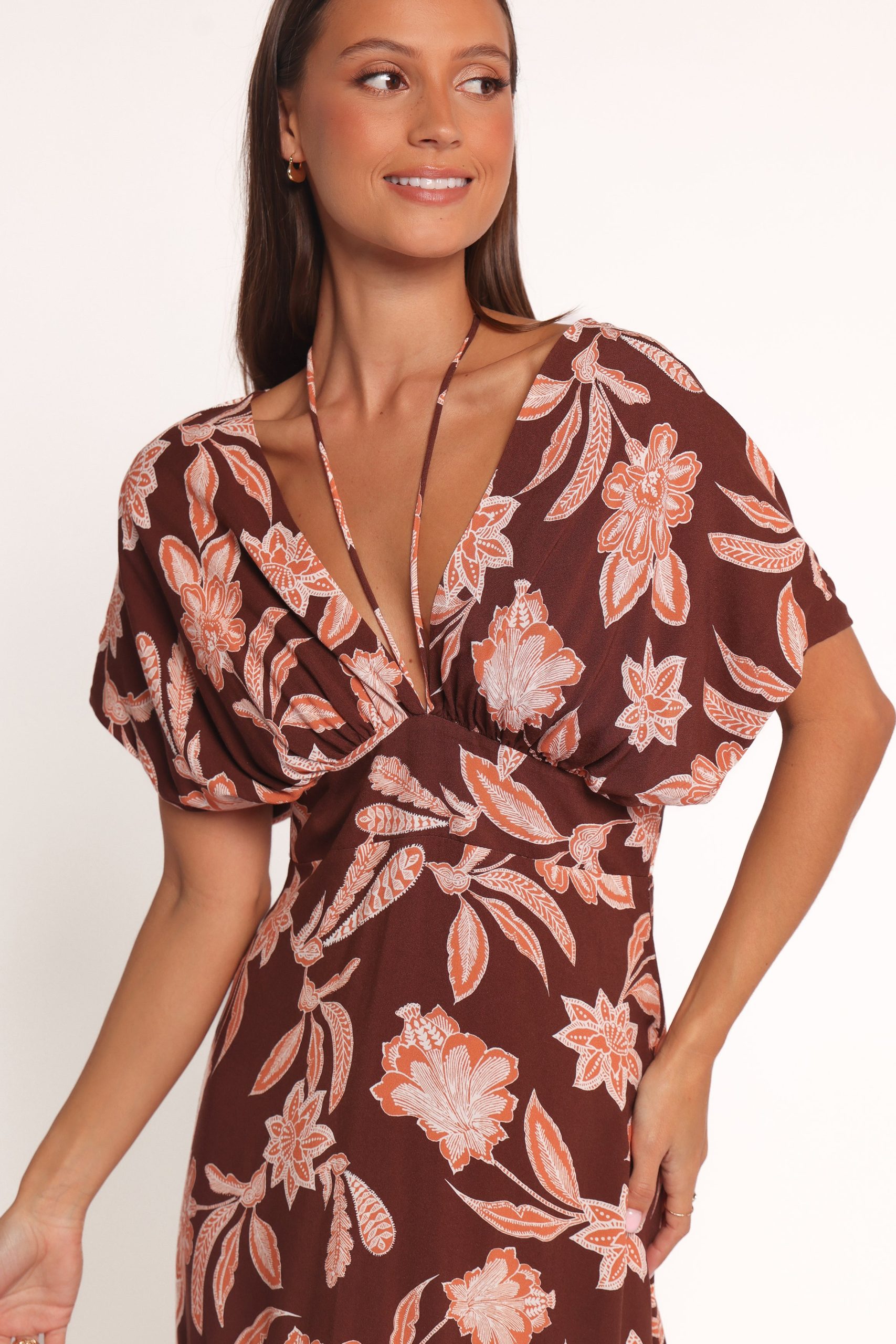 Yolande Midi Dress - Orange Floral - Image 5