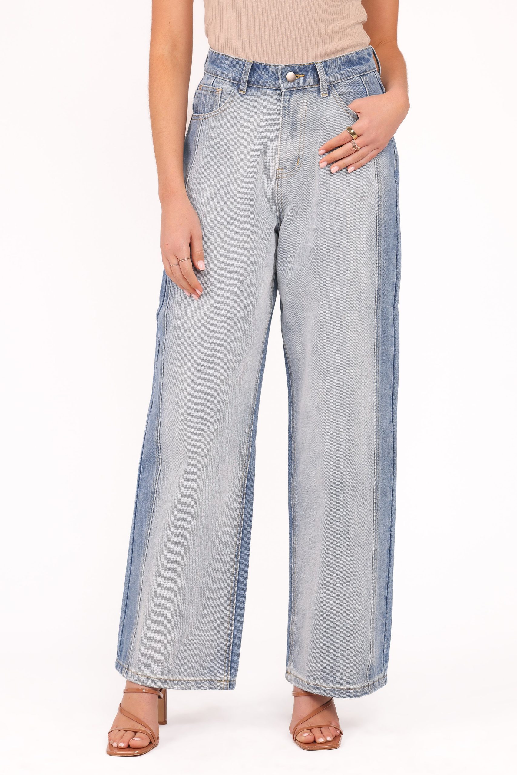 Yuri Wide Leg Jeans - Two Tone Blue - Image 3