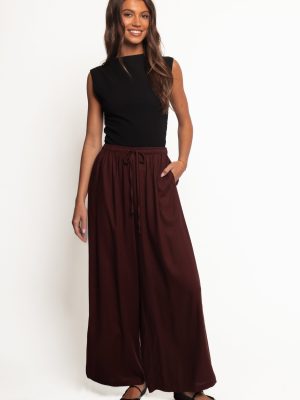 Zane Tie Waist Pant - Chocolate