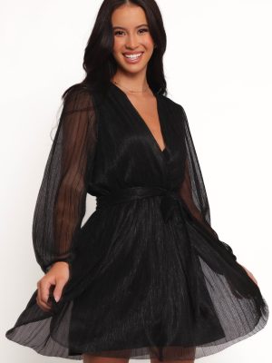 Zhara Long Sleeve Mini Dress - Black