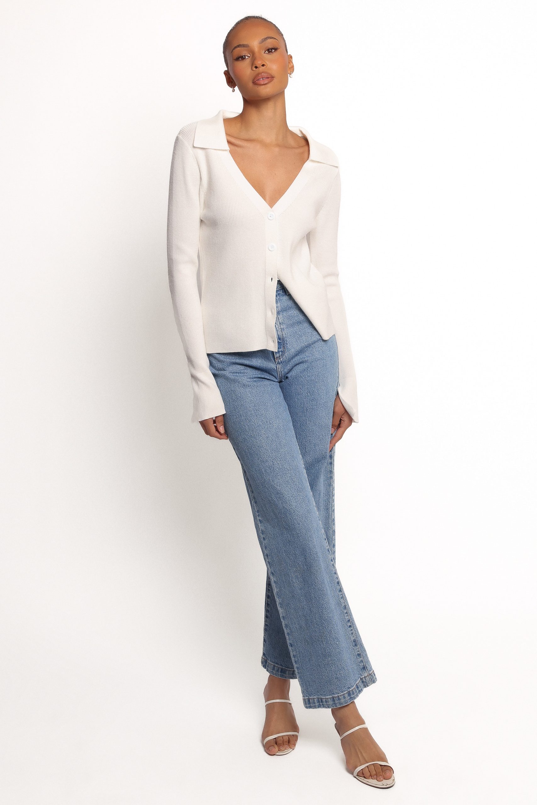 Zocco Long Sleeve Knit Top - Cream - Image 6