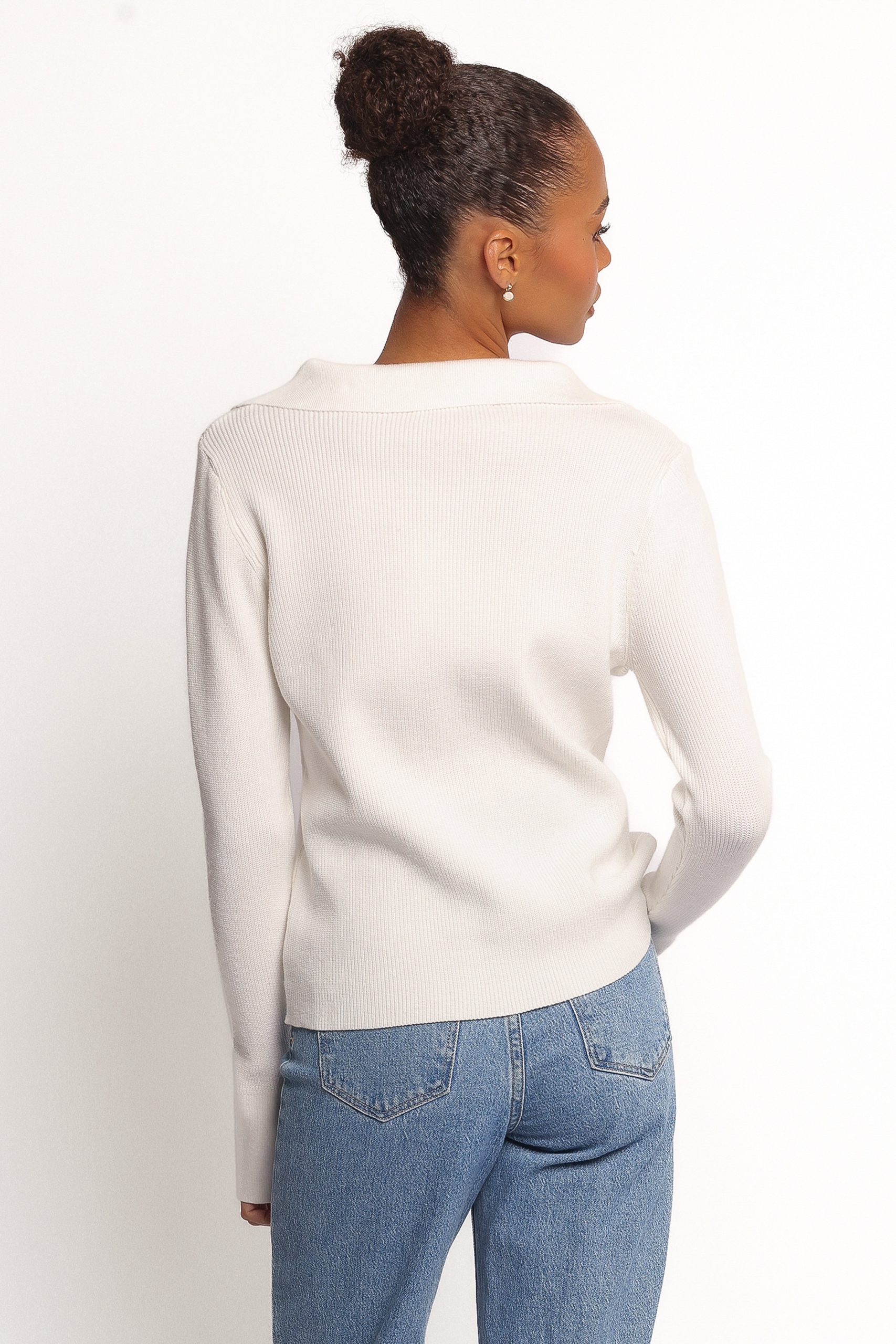 Zocco Long Sleeve Knit Top - Cream - Image 4