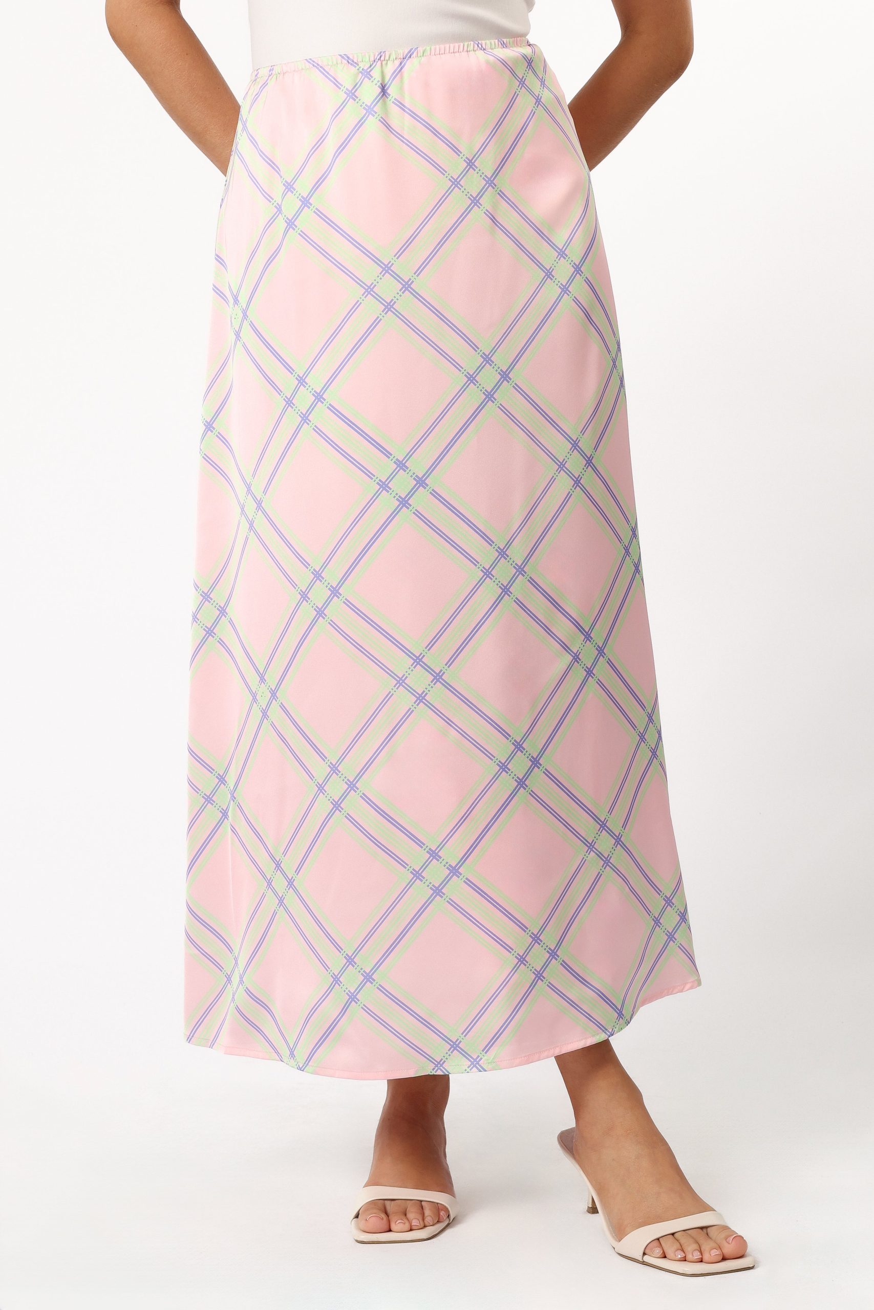 Clarissa Midi Skirt - Pink Check - Image 2