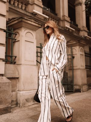 Silvia Pant - Cream Stripe