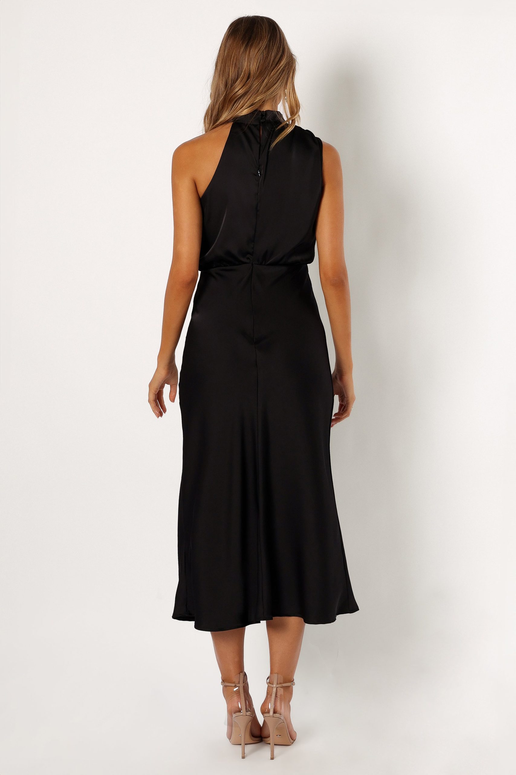 Anabelle Halter Neck Midi Dress - Black - Image 5