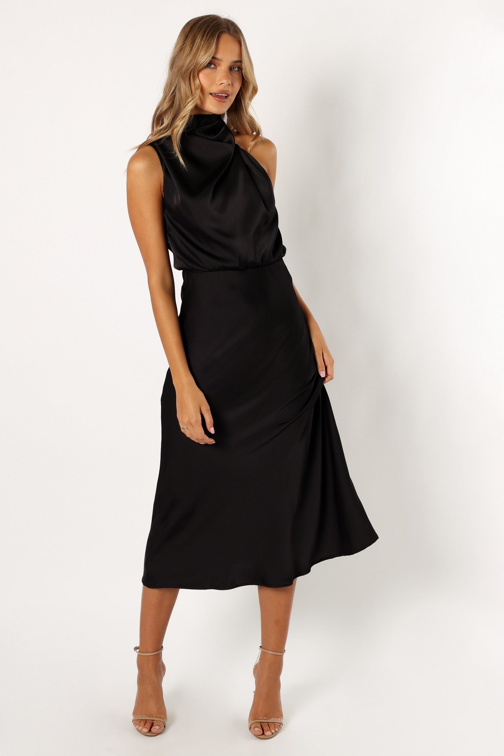 Anabelle Halter Neck Midi Dress - Black - Image 3