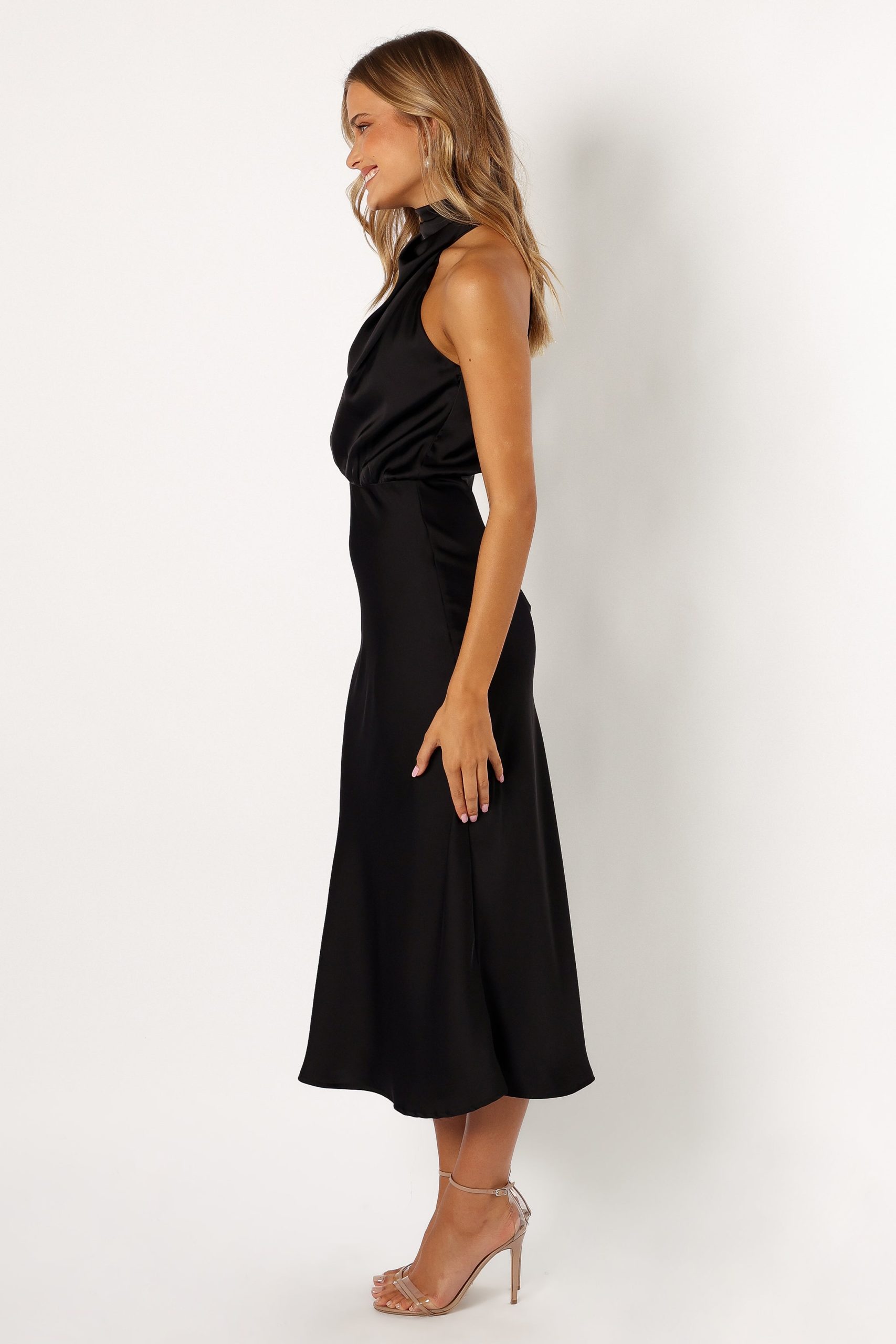 Anabelle Halter Neck Midi Dress - Black - Image 4