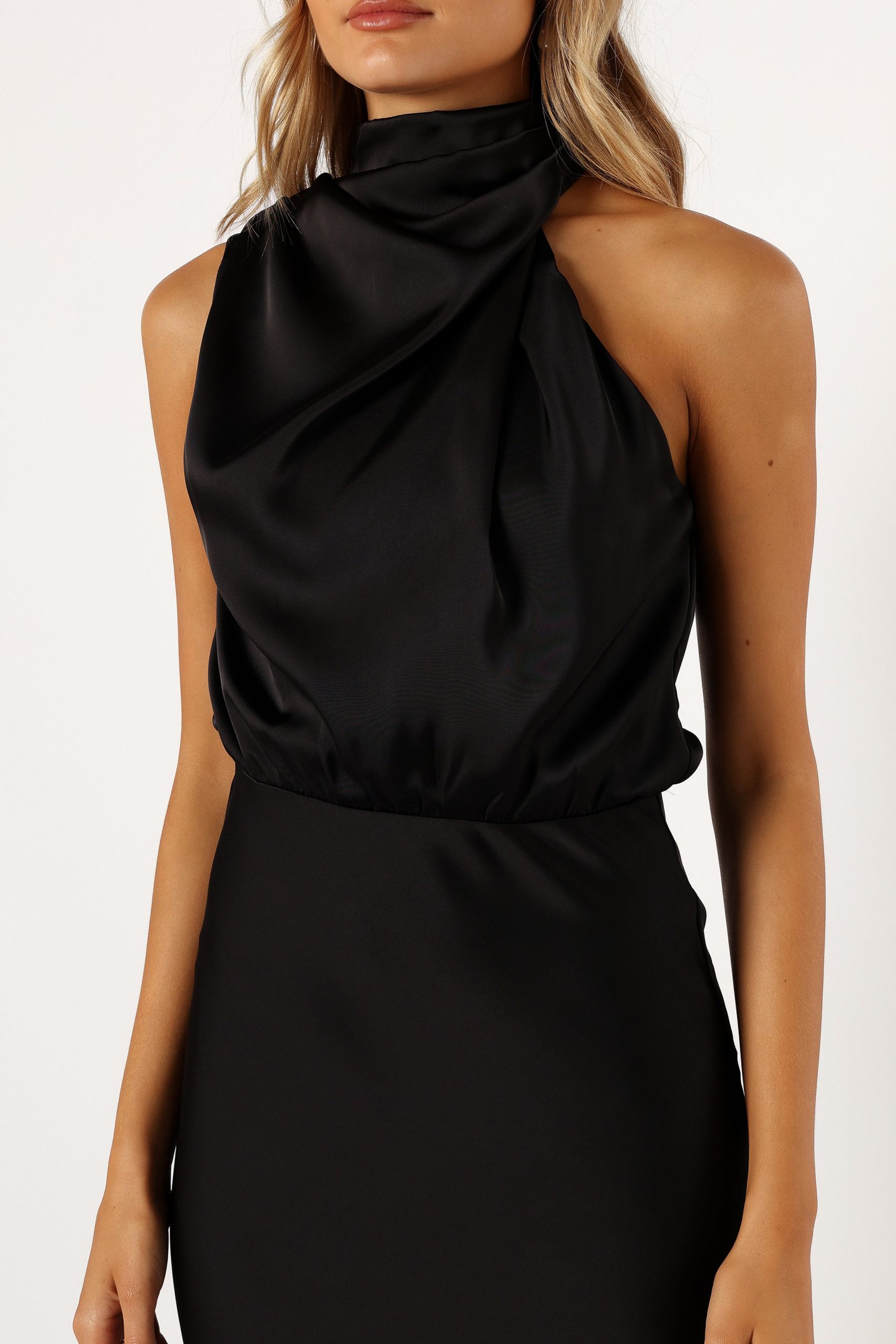 Anabelle Halter Neck Midi Dress - Black - Image 6