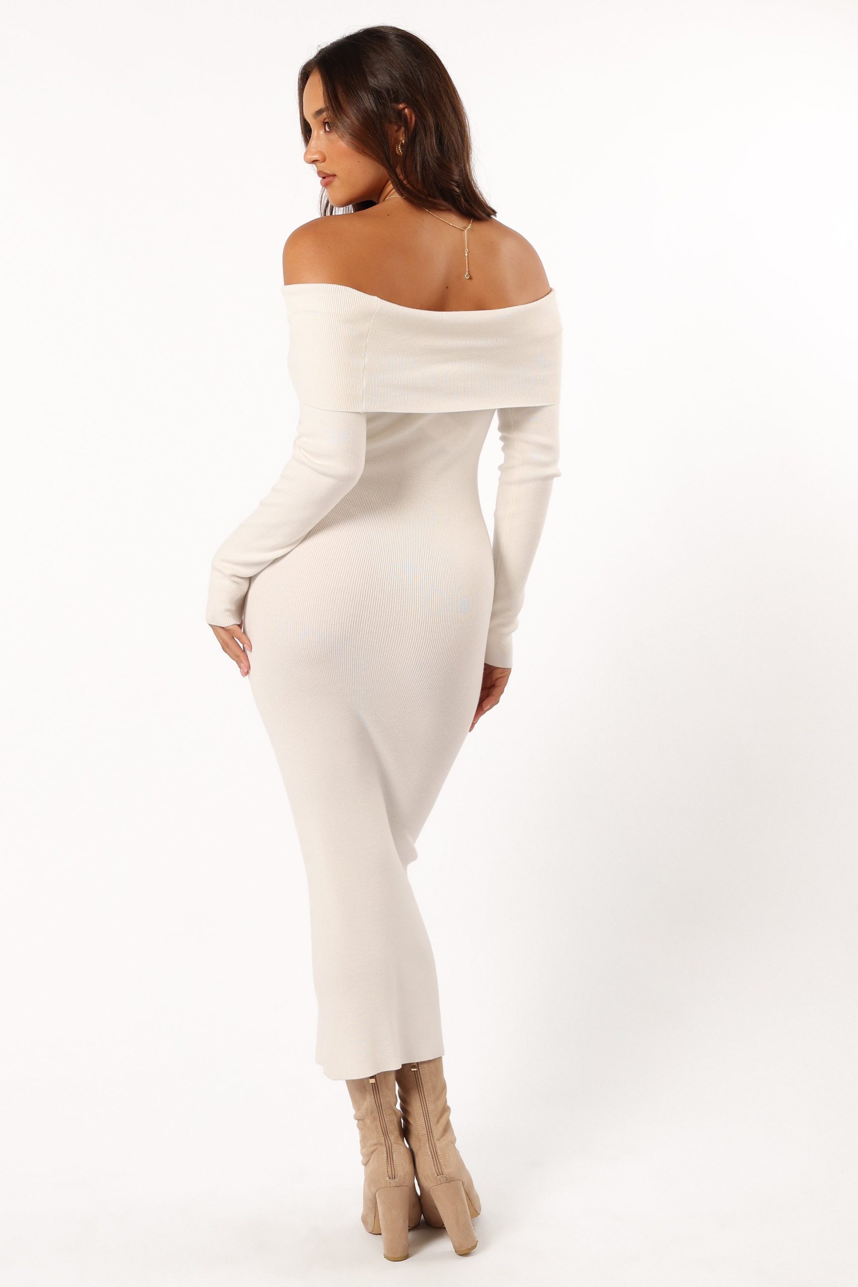 Archie Off the Shoulder Midi Dress - White - Image 5