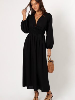Cece Long Sleeve Maxi Dress - Black