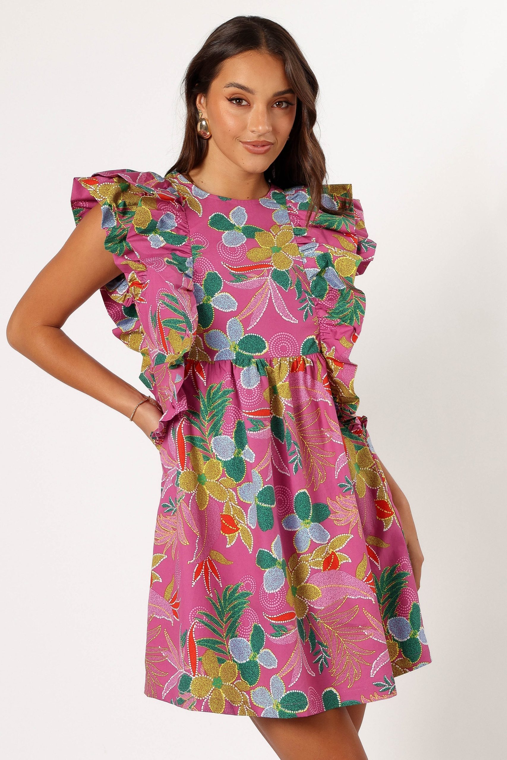 Odin Ruffle Mini Dress - Pearly Purple - Image 5