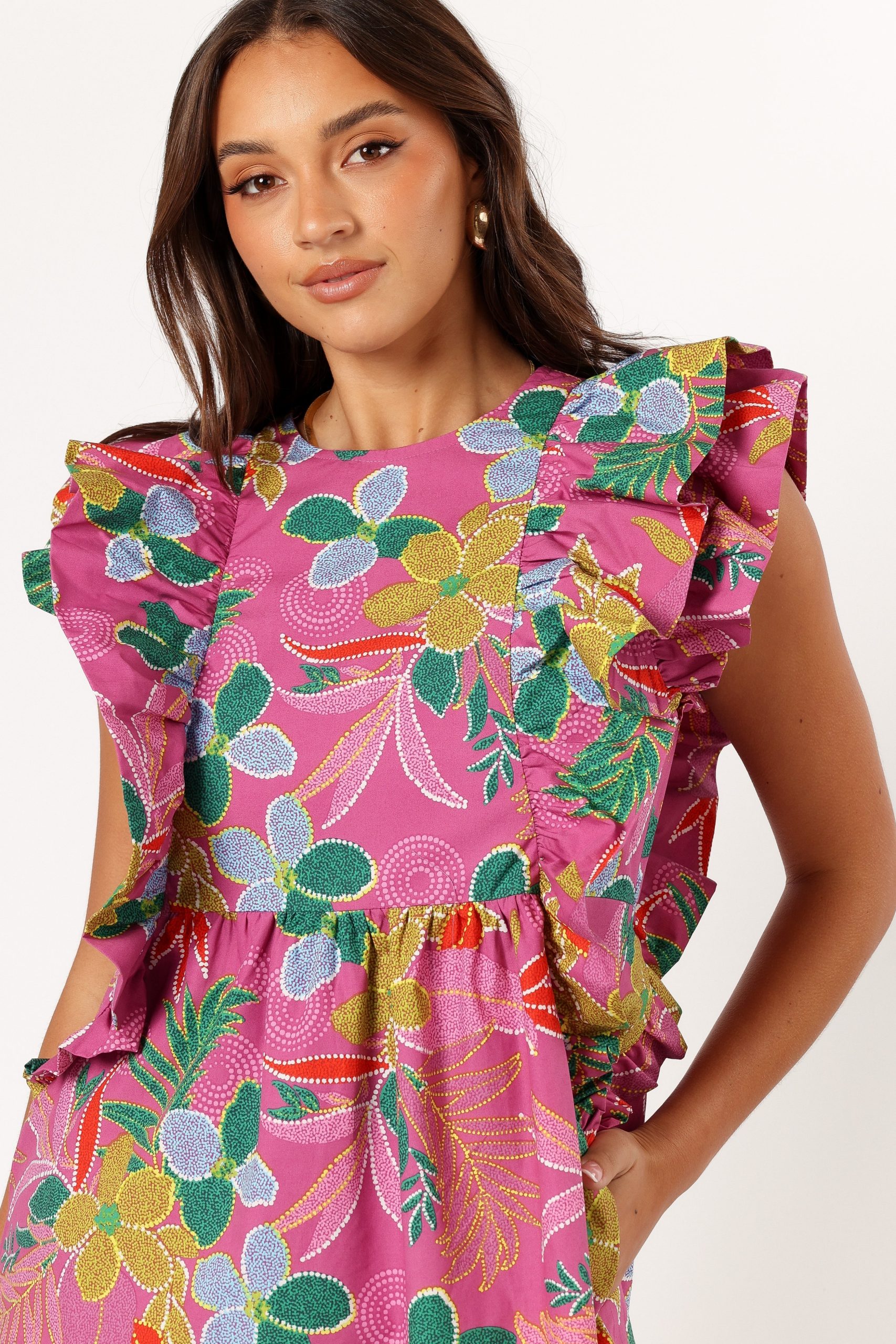 Odin Ruffle Mini Dress - Pearly Purple - Image 2