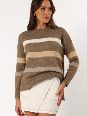Esther Stripe Knit Sweater - Brown