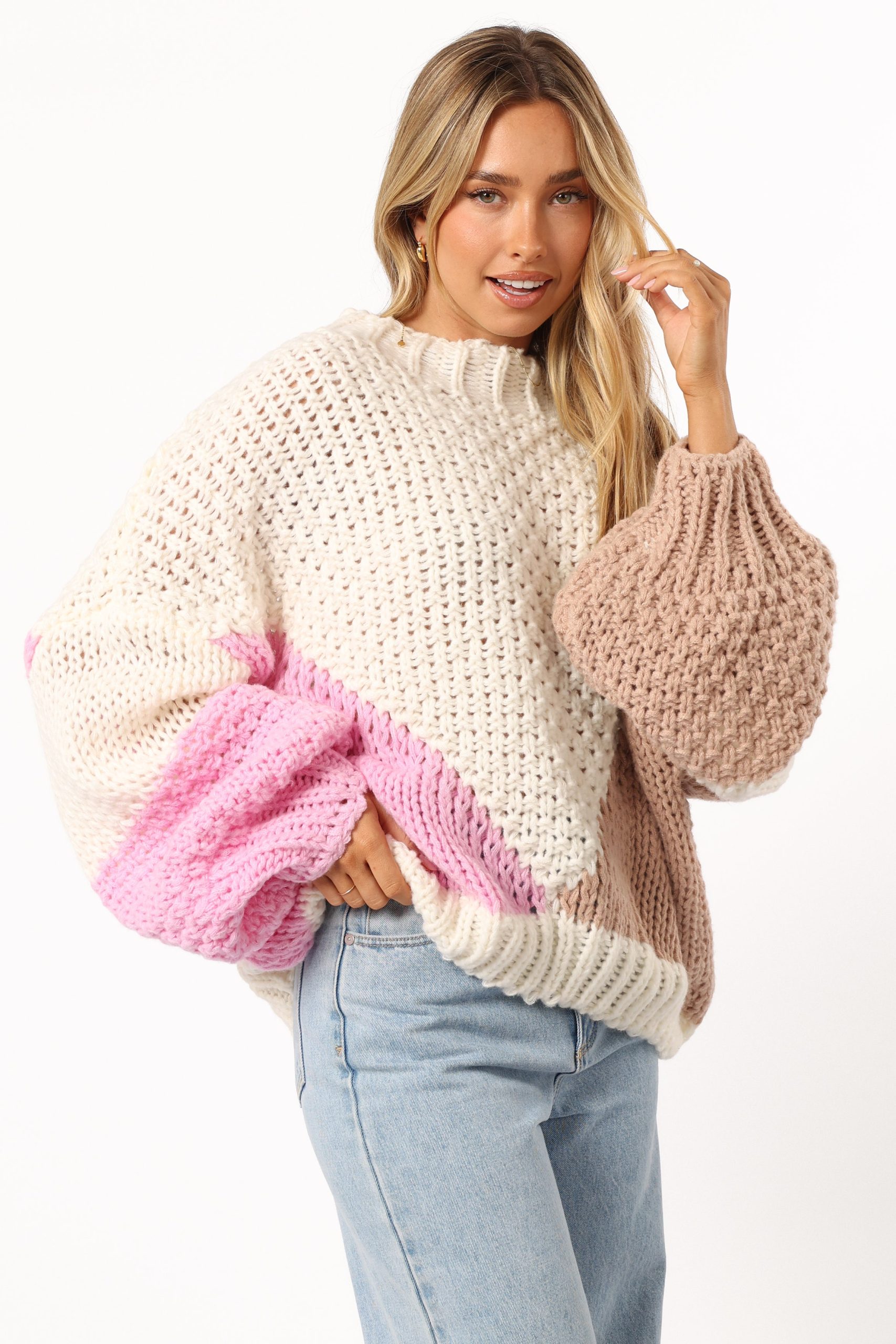 Koda Pattern Knit Sweater - Pink Multi - Image 7