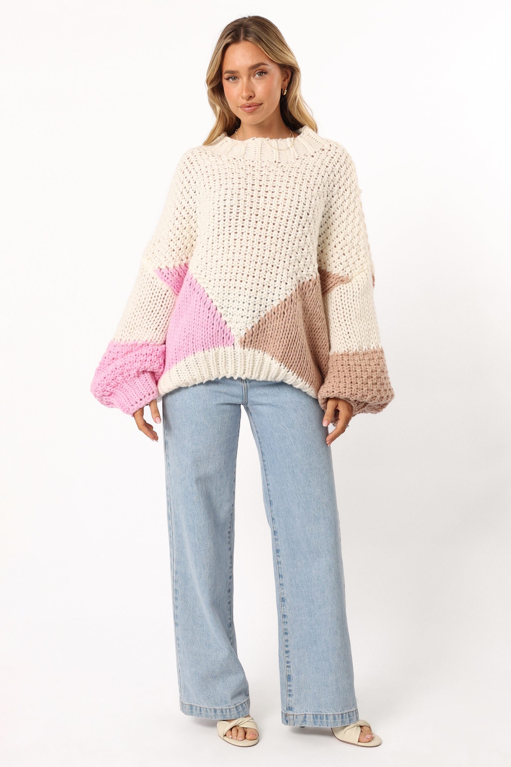 Koda Pattern Knit Sweater - Pink Multi - Image 2