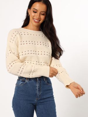 Watton Stripe Knit Sweater - Cream