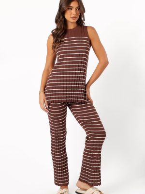 Saralynn Knitted Set - Brown Beige