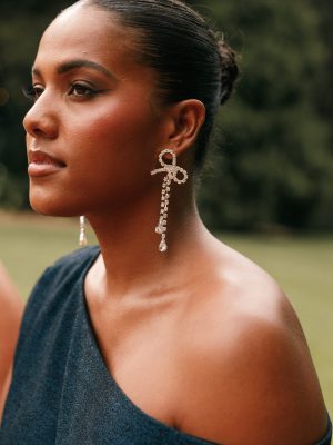 Ainsley Bow Earrings - Silver